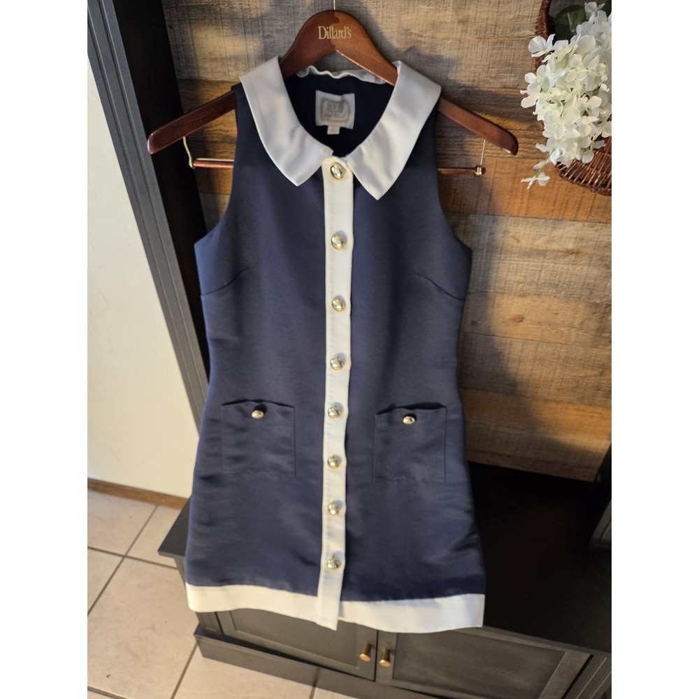 Sail to Sable Navy And White Dress Small